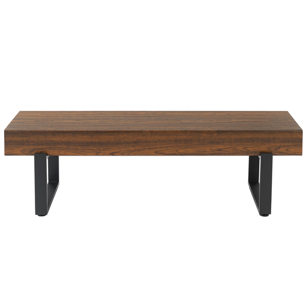 English Elm Upholstered Bench with Thick 5.5" MDF Top, Heavy-Duty Metal Legs, 550LB Capacity, Versatile Seating Espresso N752P374152D