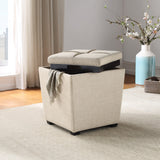 OSP Home Furnishings Rockford Storage Ottoman Cream