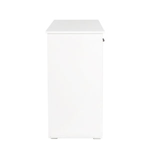 English Elm Laundry Cabinet Dual-Compartment Hamper with 2 Removable Liner Bags, Durable Melamine Finish, Space-Saving Storage W331P206345