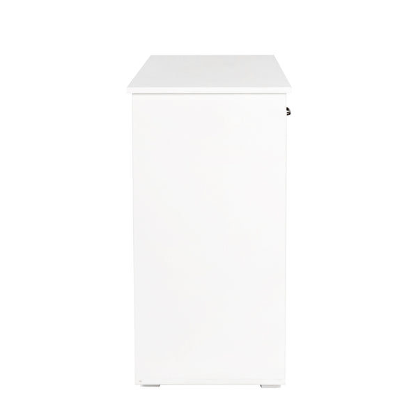 English Elm Laundry Cabinet Dual-Compartment Hamper with 2 Removable Liner Bags, Durable Melamine Finish, Space-Saving Storage W331P206345