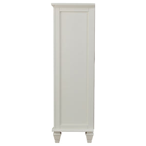 English Elm Vallauris Cream White 8-Drawer Chest with Cabinet & Felt-Lined Top Drawer, Coastal Hardwood Storage Elegance B062P340642