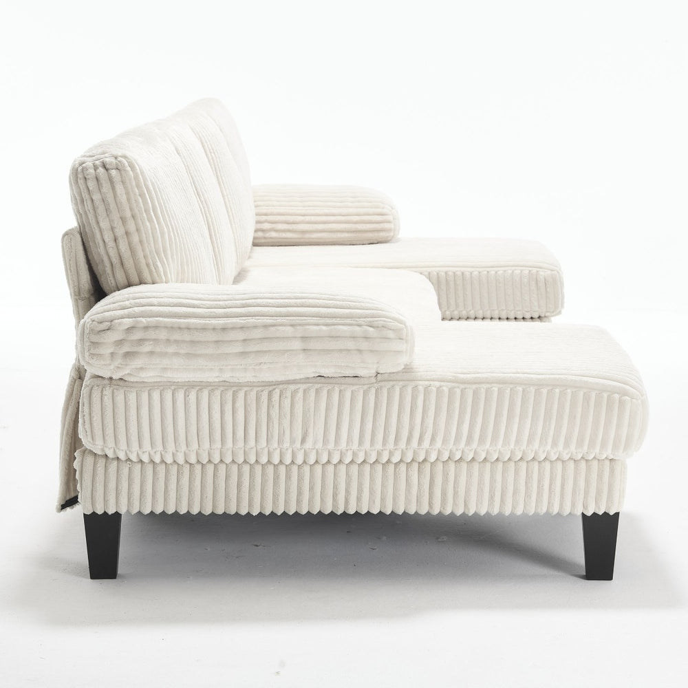 English Elm U-Shaped 4-Seat Sofa With Double Chaise - Luxurious Velvet Comfort For Modern Living Spaces W2705S00014-GIGA