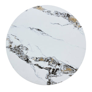 English Elm Round 42" Dining Table for 4-6 — Modern MDF Round Kitchen Table, 330lb Capacity, Café & Office Use N752P186173K