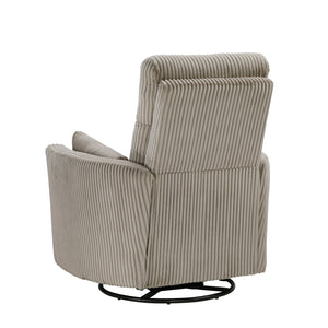 English Elm Taupe Corduroy Swivel Glider Recliner Chair with 360° Rotation, Smooth Recline, Plush Cushioning for Living Room Comfort and Style B011P383306