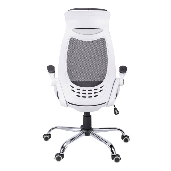 English Elm Office Juvenile Ergonomic Desk Chair with Breathable Mesh Back, Padded Seat, Swivel Mobility and Tilt Control White 28 L x 13 W x 25 H B2710P219671
