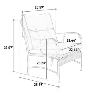 English Elm 3 Piece Modern Wicker Patio Set - Stylish Outdoor Rattan Chairs With Coffee Table For Cozy Spaces W640P256776
