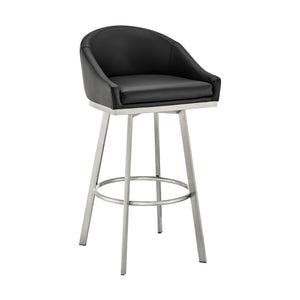English Elm Eleanor Swivel Barstool Brushed Steel Frame with Faux Leather Seat for Kitchen Island B2736P464828