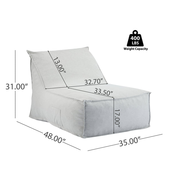 English Elm Christopher Knight Home® - Perry Outdoor Bean Bag Lounge Chairs - Set Of 2, Light Gray, Durable, Quick-Dry For Relaxation N775P265564G-S2