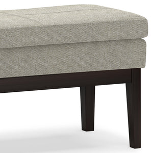 English Elm Carlson Mid-Century Ottoman Bench In Durable Greige Fabric - Stylish Seating For Any Room Decor B136P159235