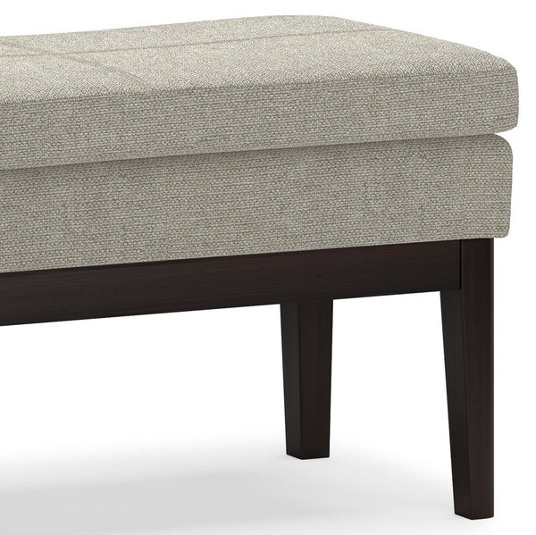 English Elm Carlson Mid-Century Ottoman Bench In Durable Greige Fabric - Stylish Seating For Any Room Decor B136P159235