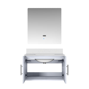 English Elm Glossy White 30 in Vanity with Cultured Marble Top, Soft-Close Drawer, Scratch-Resist Surface, 30in LED Mirror B2731S00754