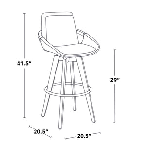 English Elm Dining/accent Chair Solid Wood Tapered Legs Cream Upholstery Mid-century Modern Seating Cream B202P471199