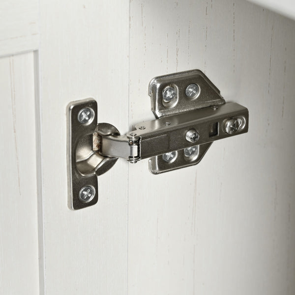 English Elm K&K Farmhouse Kitchen Island Cart 53.5" with Drop Leaf, Built-In Power Station, Ample Storage & Wheels White N707P170348W