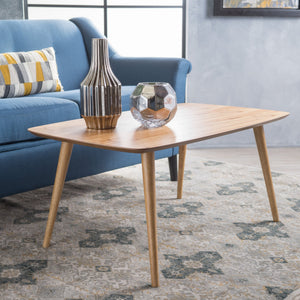 English Elm Christopher Knight Home® - Coffee Table - Mid-Century Modern Rectangular Design, Durable Mindi Veneer, Natural Finish, Versatile N771P256410K
