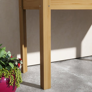 English Elm Outsunny Elevated Garden Bed With Trellis – Perfect For Climbing Plants, Ergonomic Design & Drainage W2225P174416-GIGA