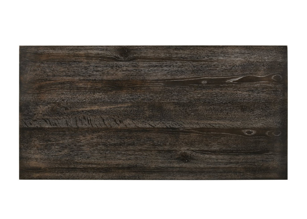 English Elm Weathered Grey Counter Height Table With Rustic Charm & Convenient Bottom Shelf For Dining Spaces B062P209314-GIGA