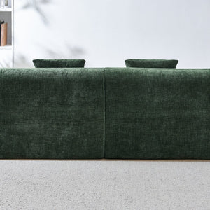 English Elm 111" L Shaped Cloud Sofa Plush Chenille Upholstered High Density Foam Apartment Living Room Green W1669S00056