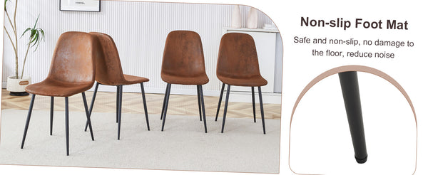 English Elm Expandable Dining Set Seats Eight with Brown Tech Fabric Chairs and Black Wood Grain Table W1151S04692