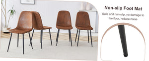 English Elm Expandable Dining Set Modern Dual Tone Table with Four Techno Fabric Chairs Seats Eight W1151S04690