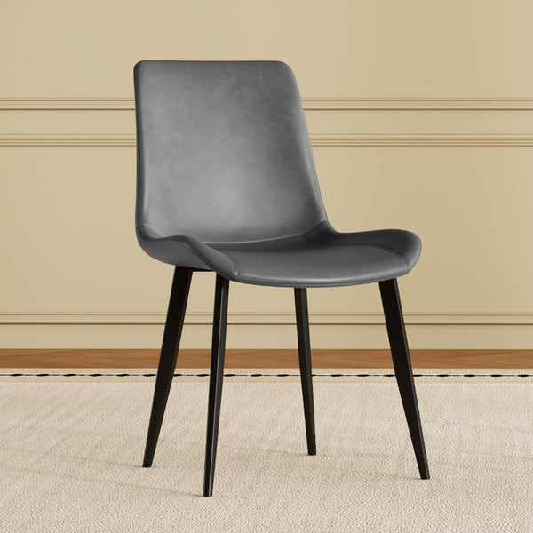 English Elm Dining Chairs Set of Four Gray Pu Leather Gold Leg Modern Kitchen Seating W2700P352198