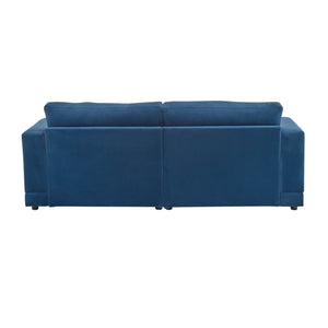 English Elm Package Three Seat Woven Fabric Sofa Scandinavian Minimalist White Living Room Blue N767P240702E