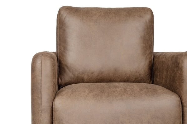 English Elm 360-degree Swivel Accent Chair Faux Leather Low Profile Sculptural Living Room Seat B089P428577