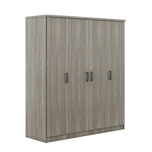 English Elm 4-door Wardrobe with Drawer Gray Mdf Freestanding Bedroom Closet Storage Unit LP006002AAE