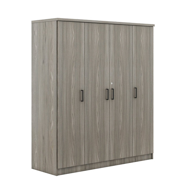 English Elm 4-door Wardrobe with Drawer Gray Mdf Freestanding Bedroom Closet Storage Unit LP006002AAE