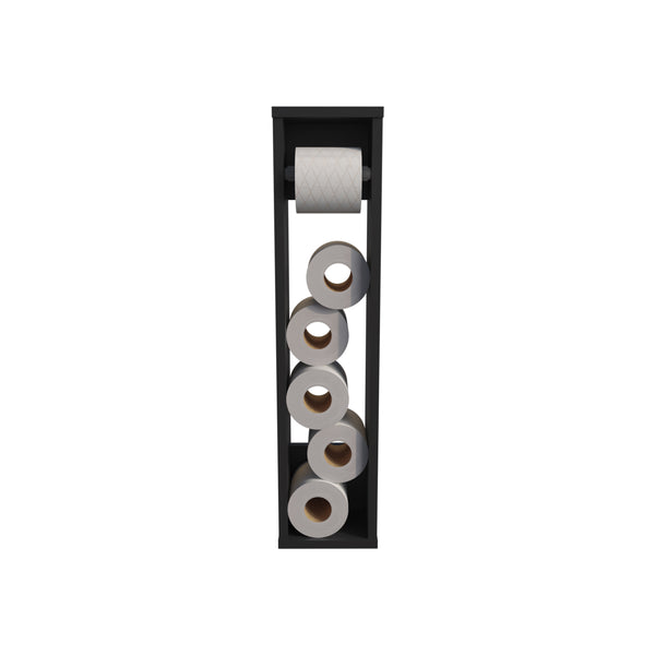 English Elm Shelf 28" H Wall-Mounted 2-Shelf Black Engineered Wood Compact Bathroom Storage, CARB Compliant B097P250847