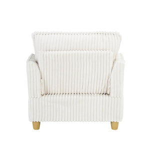 English Elm This Corduroy Single Seat Accent Chair with Ottoman and Pillows for Cozy Nook Spaces W1658P254570