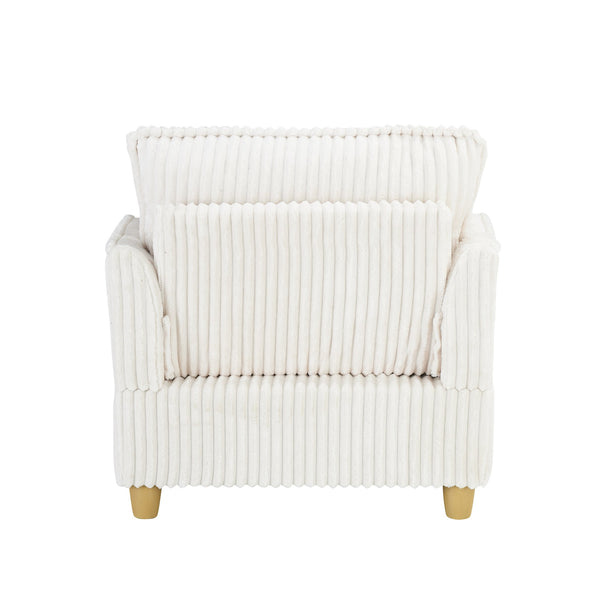 English Elm This Corduroy Single Seat Accent Chair with Ottoman and Pillows for Cozy Nook Spaces W1658P254570