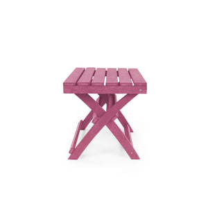 English Elm Seaview Recycled Hdpe Outdoor Folding Side Table Uv Resistant Patio Deck Use Burgundy B2745P409724