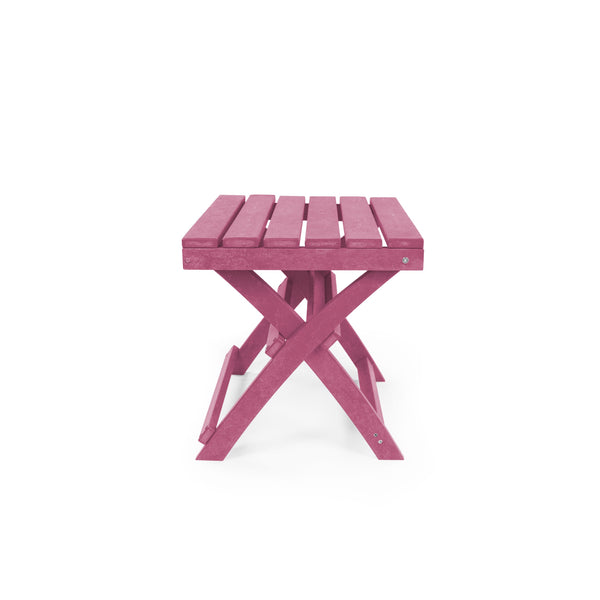 English Elm Seaview Recycled Hdpe Outdoor Folding Side Table Uv Resistant Patio Deck Use Burgundy B2745P409724