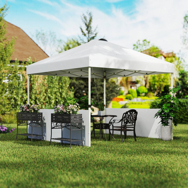 English Elm Outsunny 10x10 Pop up Canopy Uv50 Oxford Roof Adjustable Legs Wheeled Bag W2225P485603