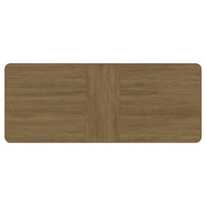 English Elm Benson Sand Wash Extension Dining Table with Removable Leaf, Rounded Corners & Antique Brass Stretcher B062P374100