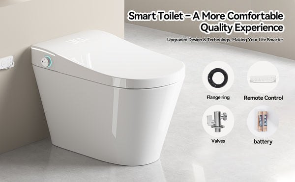 English Elm Unique Smart Bidet Toilet with Auto Open Seat Warm Dryer and Hands Free Flush W3133P414562