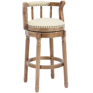 English Elm Bar Stools 26'' Leather Swivel Chair - Cozy, Durable Hardwood Design For Kitchen Or Dining Room W2195P290196