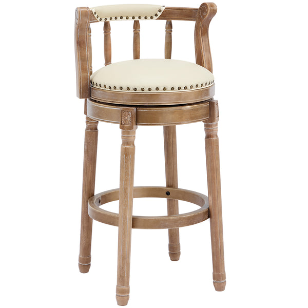 English Elm Bar Stools 26'' Leather Swivel Chair - Cozy, Durable Hardwood Design For Kitchen Or Dining Room W2195P290196
