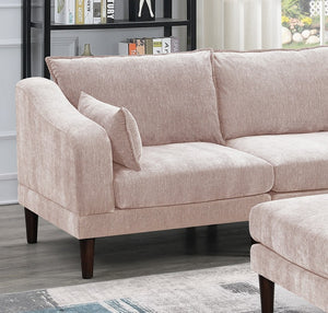 English Elm Beautiful 5-Piece Modular Sectional Set In Blush Pink - Versatile Comfort & Stylish Design For Living Rooms B011S01577-GIGA