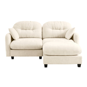 English Elm Cloud Modular L-Shaped Sectional Couch With Ottoman – Soft Chenille, Tufted Backrest, Ergonomic Comfort W714S01365