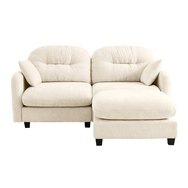 English Elm Cloud Modular L-Shaped Sectional Couch With Ottoman – Soft Chenille, Tufted Backrest, Ergonomic Comfort W714S01365