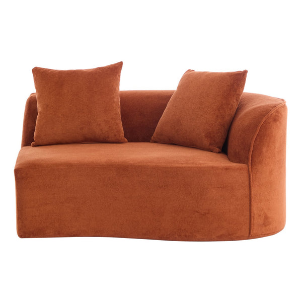 English Elm Christopher Knight Home® - 126" Curved Sectional Sofa - Dark Orange Full Foam, Oversized 5-Seater For Modern Living Rooms N771P247830C_N771P247831C