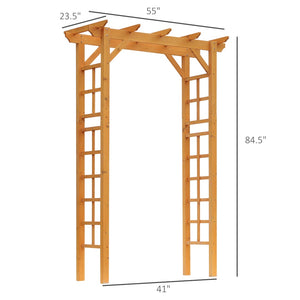 English Elm Outsunny 85" Wooden Garden Arbor – Elegant Outdoor Arch Trellis For Weddings, Vines & Gatherings W2225P174417-GIGA