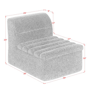 English Elm The Chenille Modular Seat Compact Chair for Sectionals Apartments and Small Spaces W1413P298056