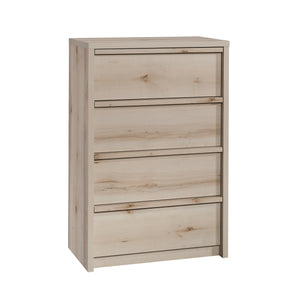 English Elm 4-Drawer Chest With Smooth-Glide Drawers - Contemporary Brown Finish For Stylish Storage Solutions B356P402814