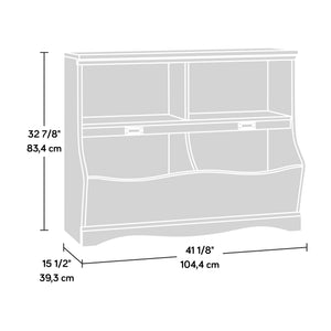 English Elm Bookcase, Engineered wood gray finish with adjustable shelf, compact durable storage for small spaces White B356P354497