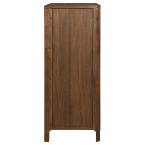English Elm Verona Five Drawer Walnut Veneer Chest with Cedar Lined Storage for Modern Bedrooms B062P447805