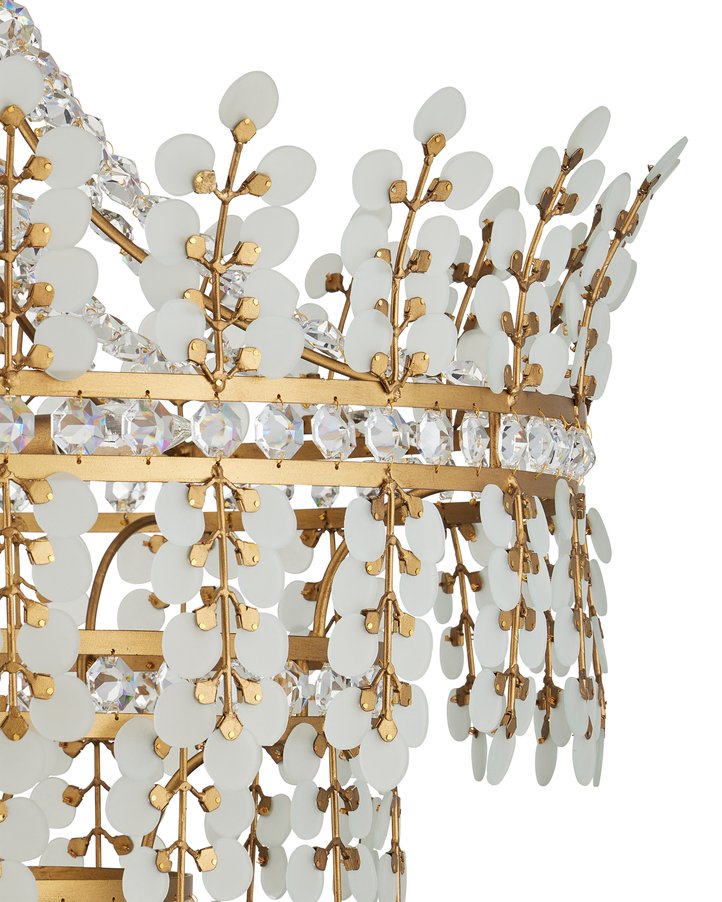 Currey & Company Bradshaw Chandelier - Elegant Art Deco Design With Crystal Accents For Timeless Illumination And Style Gold Glass ,Crystal ,Wrought Iron 9000-1295-currey-company