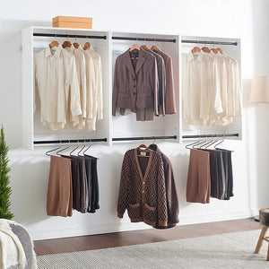 English Elm Devi White Wall Mounted Wood Closet System — Durable Melamine Finish, Ample Modular Storage, Easy Assembly for Walk-In Spaces B040P311949