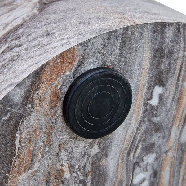 English Elm Simple Marble Textured Cylindrical Side Table Mdf Stone Look Accent for Modern Interiors W1151P291448